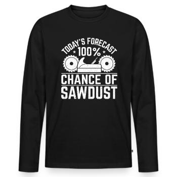 Die Heutige Prognose 100% Wahrscheinlichkeit Von - Männer Premium Bio Langarmshirt - Schwarz - Vorne - Nico (187cm)