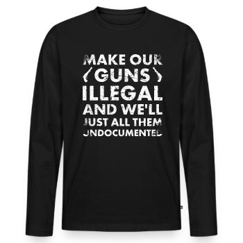 Rendre nos armes illégales et nous le ferons - T-shirt manches longues Premium bio Homme - noir - Devant - Nico (187cm)