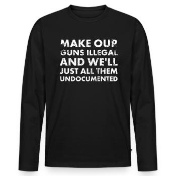 Rendre nos armes illégales et nous le ferons - T-shirt manches longues Premium bio Homme - noir - Devant - Nico (187cm)