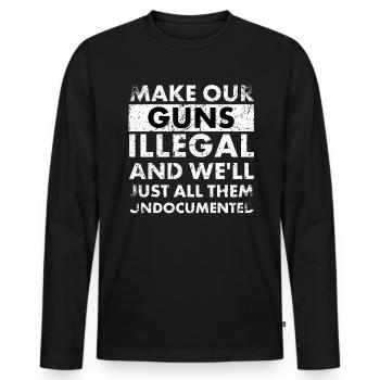 Rendre nos armes illégales et nous le ferons - T-shirt manches longues Premium bio Homme - noir - Devant - Nico (187cm)