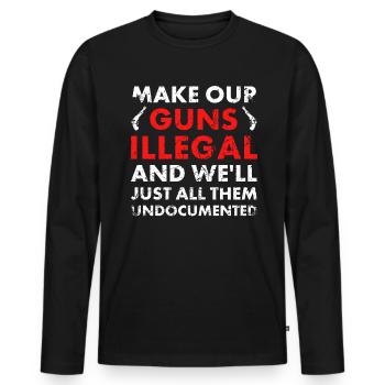 Rendre nos armes illégales et nous le ferons - T-shirt manches longues Premium bio Homme - noir - Devant - Nico (187cm)