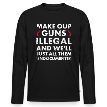Rendre nos armes illégales et nous le ferons - T-shirt manches longues Premium bio Homme - noir - Devant - Nico (187cm)