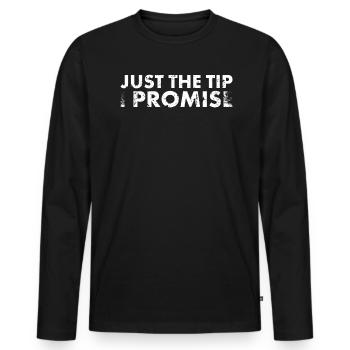 Nur Der Tipp, Den Ich Verspreche, Design Für - Männer Premium Bio Langarmshirt - Schwarz - Vorne - Nico (187cm)