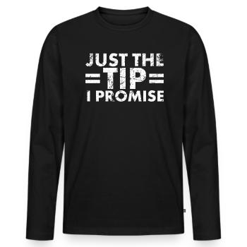Nur Der Tipp, Den Ich Verspreche, Design Für - Männer Premium Bio Langarmshirt - Schwarz - Vorne - Nico (187cm)