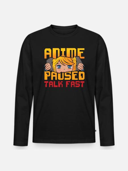 Anime Paused Quick Design Pour - T-shirt manches longues Premium bio Homme - noir