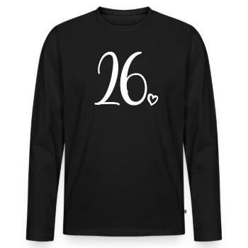 Süße Nummer 26, 26 Jahre alt, Geschenk zum 26. Geburtstag - Männer Premium Bio Langarmshirt - Schwarz - Vorne - Nico (187cm)