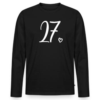 Süße Nummer 27, 27 Jahre alt, Geschenk zum 27. Geburtstag - Männer Premium Bio Langarmshirt - Schwarz - Vorne - Nico (187cm)