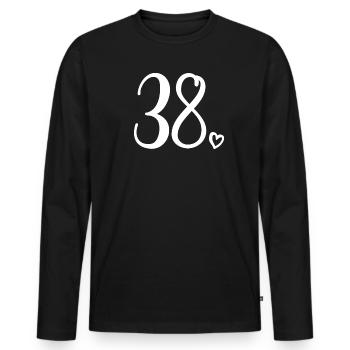 Niedliche Nummer 38, 38 Jahre alt, 38. Geburtstagsgeschenk - Männer Premium Bio Langarmshirt - Schwarz - Vorne - Nico (187cm)
