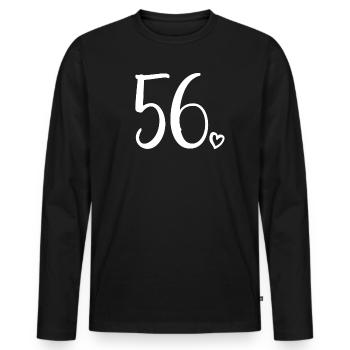 Cute Number 56, 56 Years Old, 56th Birthday Gift - Men's Premium Organic Long Sleeve Shirt - black - Front - Nico (187cm)