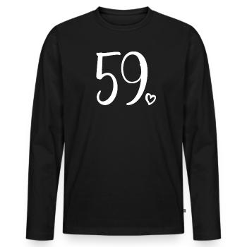Süße Nummer 59, 59 Jahre alt, Geschenk zum 59. Geburtstag - Männer Premium Bio Langarmshirt - Schwarz - Vorne - Nico (187cm)