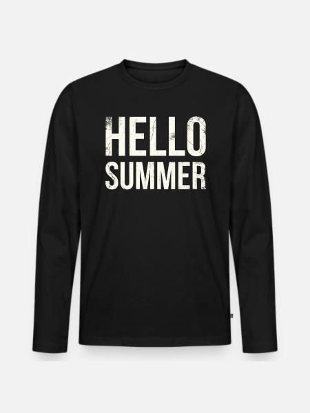 Hallo Sommer-eiscreme-design Für Gefrorene - Männer Premium Bio Langarmshirt - Schwarz