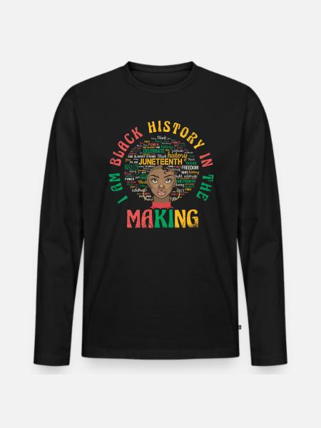 Jag är svart historia i vardande för - Ekologisk långärmad premium-T-shirt herr - svart