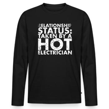 Statut de la relation de A for Lineman et - T-shirt manches longues Premium bio Homme - noir - Devant - Nico (187cm)