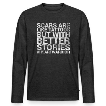 Scars Are Like Tattoos, But With Better - Men's Premium Organic Long Sleeve Shirt - heather anthracite - Front - Nico (187cm)