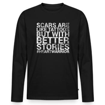 Narben Sind Wie Tattoos, Aber Mit Besseren - Männer Premium Bio Langarmshirt - Schwarz - Vorne - Nico (187cm)
