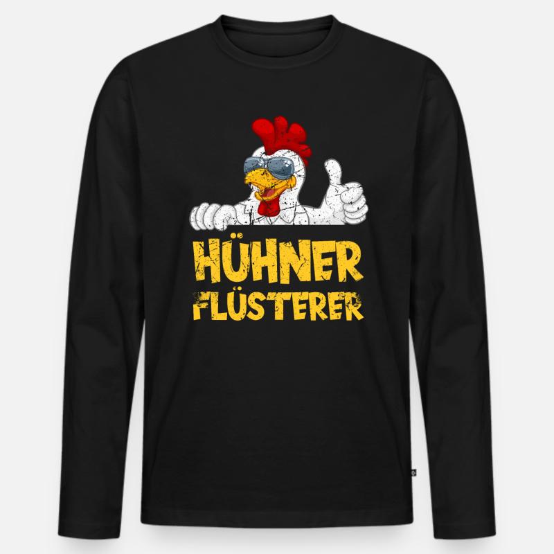 Hühnerflüsterer. Huhn - Männer Premium Bio Langarmshirt - Schwarz