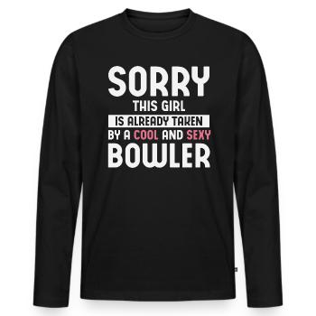 Bowl Design Bowling Player Sport Pour les Bowlers - T-shirt manches longues Premium bio Homme - noir - Devant - Nico (187cm)