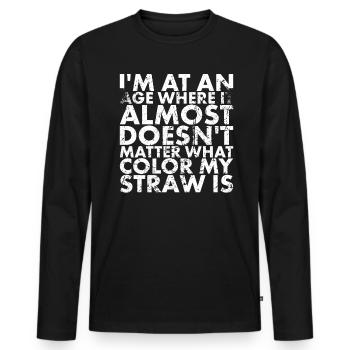 Ich Bin In Einem Alter, In Dem Es Fast Nicht Alt - Männer Premium Bio Langarmshirt - Schwarz - Vorne - Nico (187cm)