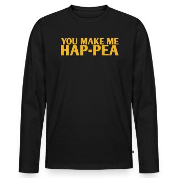 Ils me font Hap-pea-marriage-design pour la mariée - T-shirt manches longues Premium bio Homme - noir - Devant - Nico (187cm)