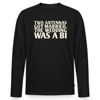 Deux antennes ont le mariage pour la mariée - T-shirt manches longues Premium bio Homme - noir - Devant - Nico (187cm)