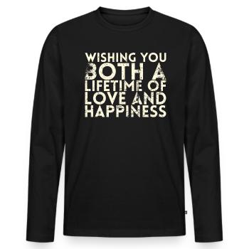 I wish you both a lifetime of love for - Men's Premium Organic Long Sleeve Shirt - black - Front - Nico (187cm)