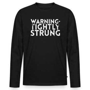 Avertissement Conception étroitement tendue pour les fans de tennis - T-shirt manches longues Premium bio Homme - noir - Devant - Nico (187cm)