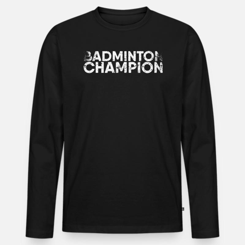 Badmintonmeister Für Badmintonspieler Oder - Männer Premium Bio Langarmshirt - Schwarz