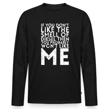 If you don't like the smell, then - Men's Premium Organic Long Sleeve Shirt - black - Front - Nico (187cm)