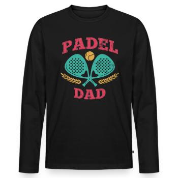 Padel Papa Padel Raquette Ball Design Pour Padel - T-shirt manches longues Premium bio Homme - noir - Devant - Nico (187cm)