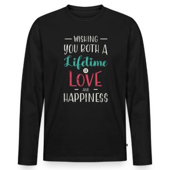 I wish you both a lifetime of love for - Men's Premium Organic Long Sleeve Shirt - black - Front - Nico (187cm)