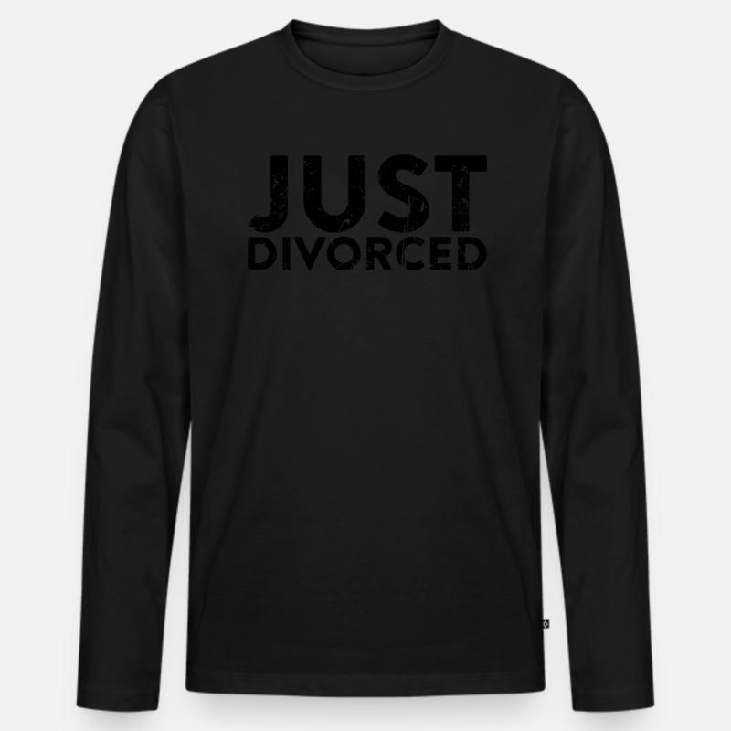 Gerade Wegen Scheidung Geschieden - Männer Premium Bio Langarmshirt - Schwarz