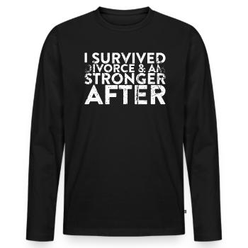 J’ai survécu au divorce et après le - T-shirt manches longues Premium bio Homme - noir - Devant - Nico (187cm)