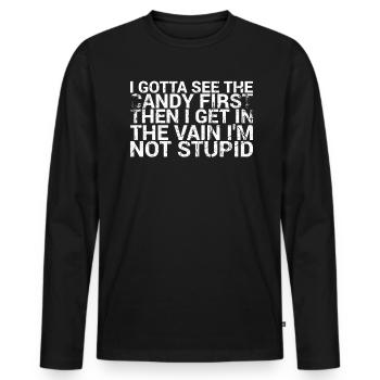 I need the first funny humor for adults - Men's Premium Organic Long Sleeve Shirt - black - Front - Nico (187cm)