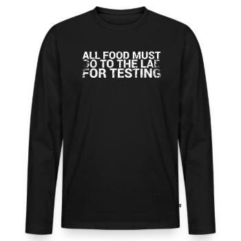 All foods must be tested for testing - Men's Premium Organic Long Sleeve Shirt - black - Front - Nico (187cm)