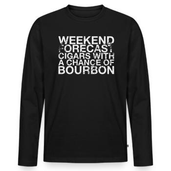 Wochenendprognose Zigarren Mit Bourbon-chance - Männer Premium Bio Langarmshirt - Schwarz - Vorne - Nico (187cm)