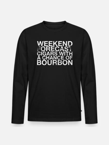 Wochenendprognose Zigarren Mit Bourbon-chance - Männer Premium Bio Langarmshirt - Schwarz