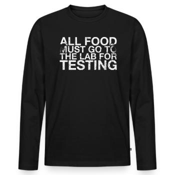 All foods must be tested for testing - Men's Premium Organic Long Sleeve Shirt - black - Front - Nico (187cm)