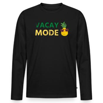 Vacay Mode Ananas Design Für Strandliebhaber - Männer Premium Bio Langarmshirt - Schwarz - Vorne - Nico (187cm)