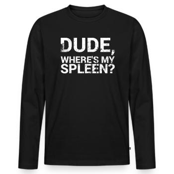 Mec, où est ma rate? Survivant de l' - T-shirt manches longues Premium bio Homme - noir - Devant - Nico (187cm)