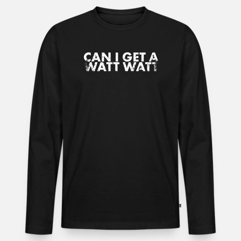 Kann Ich Ein Watt-watt-design Für Lineman - Männer Premium Bio Langarmshirt - Schwarz