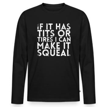 Wenn Es Titten Oder Reifen Hat, Kann Ich Es Zum - Männer Premium Bio Langarmshirt - Schwarz - Vorne - Nico (187cm)