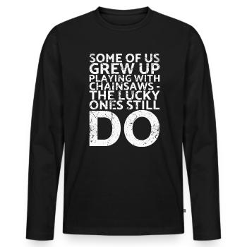 Certains d’entre nous ont grandi avec - T-shirt manches longues Premium bio Homme - noir - Devant - Nico (187cm)