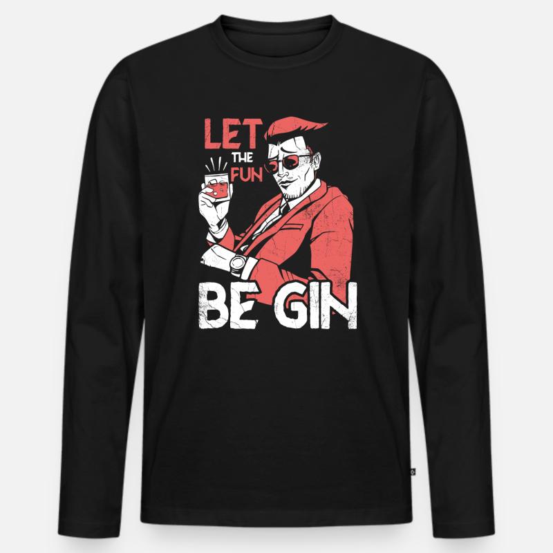 Be Gin - Männer Premium Bio Langarmshirt - Schwarz