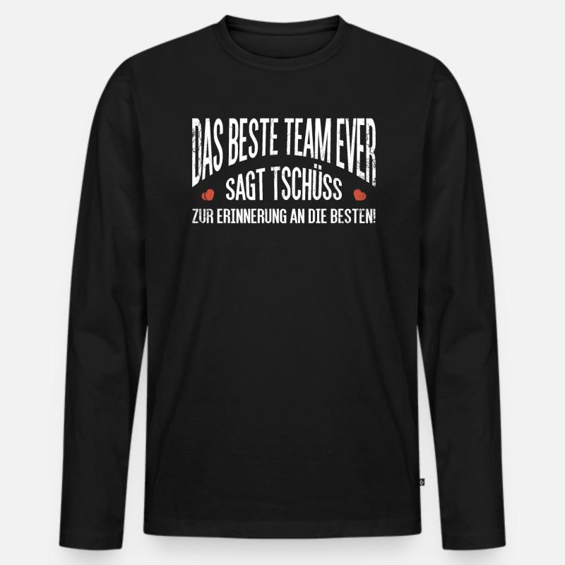 Tschüss vom Team, Abschied - Männer Premium Bio Langarmshirt - Schwarz