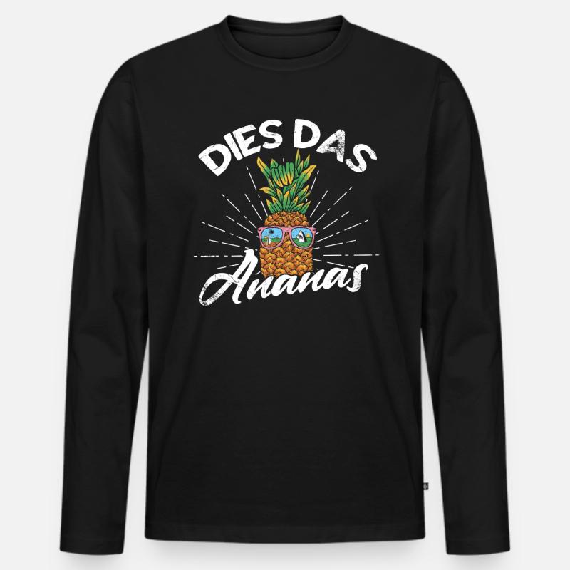 Dies das Ananas - Männer Premium Bio Langarmshirt - Schwarz