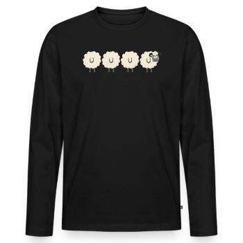 Schafe - Männer Premium Bio Langarmshirt - Schwarz - Vorne - Nico (187cm)