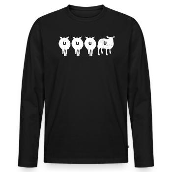 Schafe - Männer Premium Bio Langarmshirt - Schwarz - Vorne - Nico (187cm)