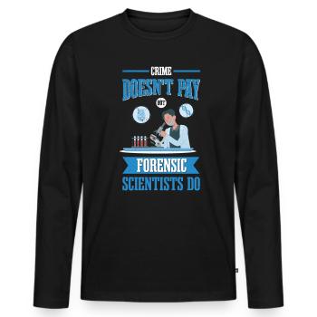 Le crime ne paie pas, mais les médecins légistes - T-shirt manches longues Premium bio Homme - noir - Devant - Nico (187cm)