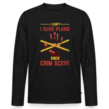 Je ne peux pas, j’ai des casseroles sur la scène du crime, - T-shirt manches longues Premium bio Homme - noir - Devant - Nico (187cm)