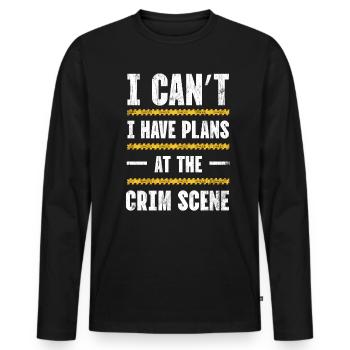 Je ne peux pas, j’ai des casseroles sur la scène du crime, - T-shirt manches longues Premium bio Homme - noir - Devant - Nico (187cm)